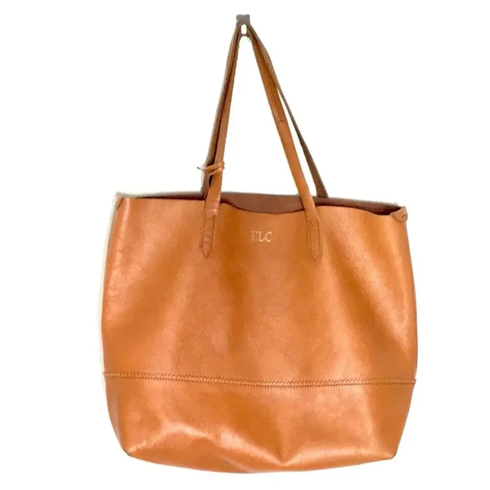 J. CREW tote bag bourbon pebble leather color - Picture 3 of 10